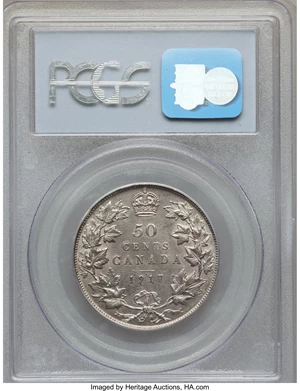 image for: George V 50 Cents 1917 AU58 PCGS