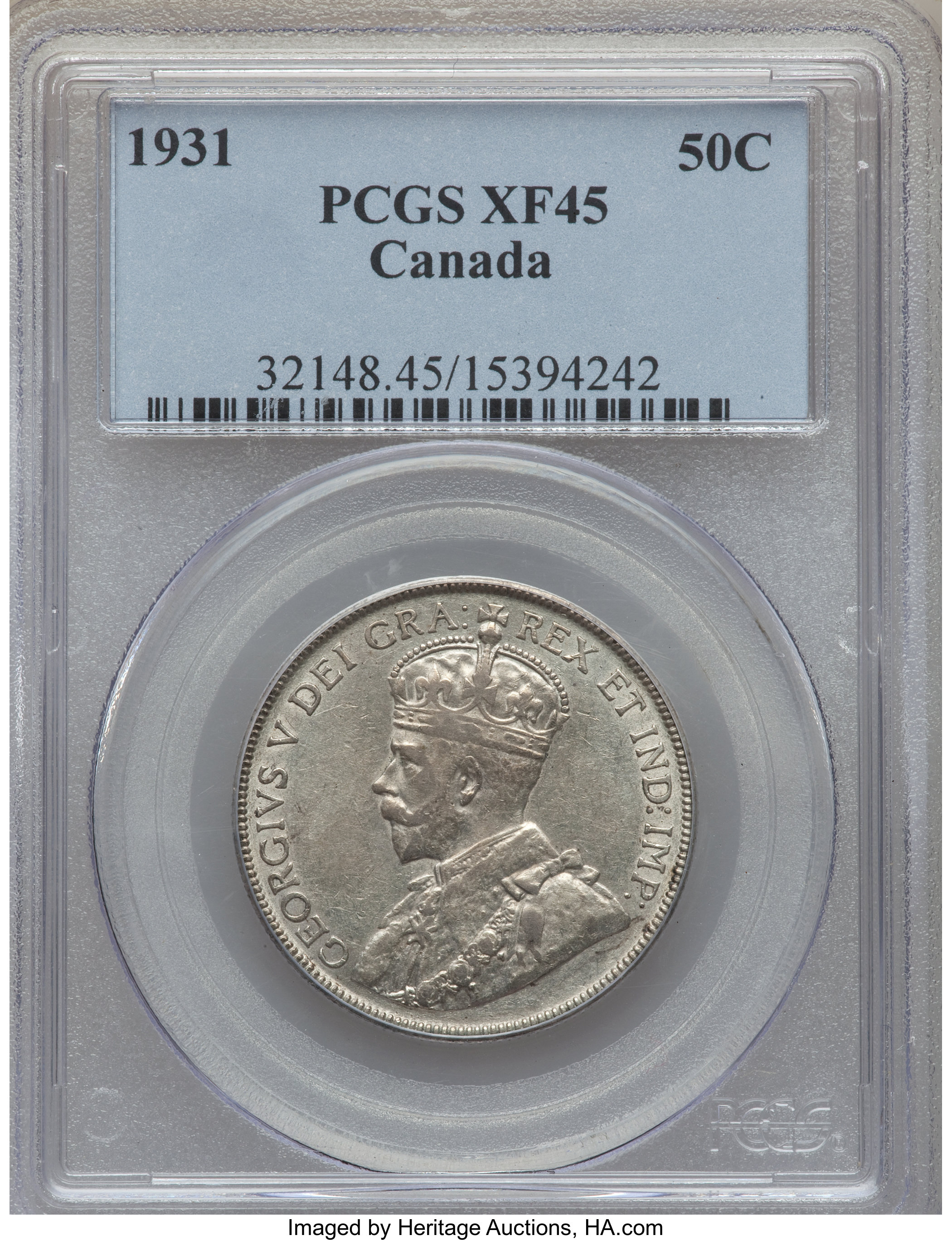 image for: George V 50 Cents 1931 XF45 PCGS