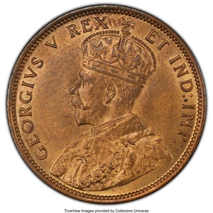 image for: George V Cent 1911 MS65 Red and Brown PCGS
