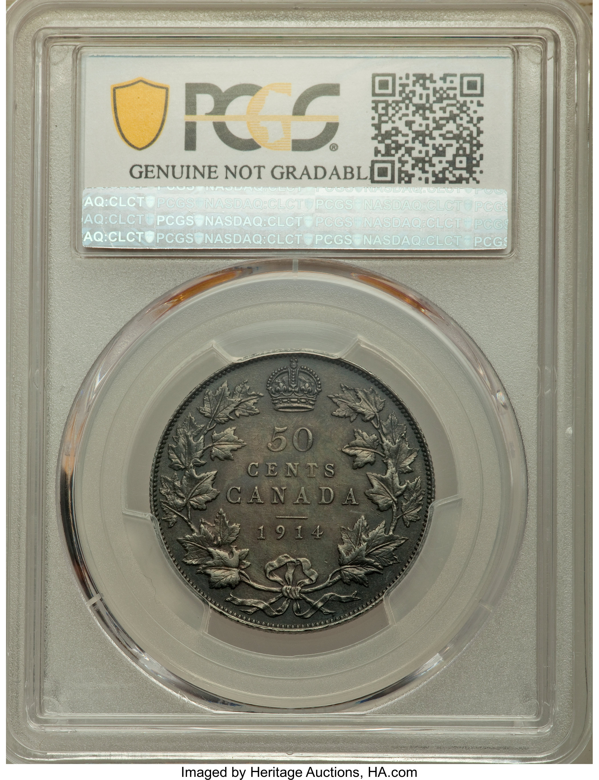 image for: George V 50 Cents 1914 AU Details (Repaired) PCGS
