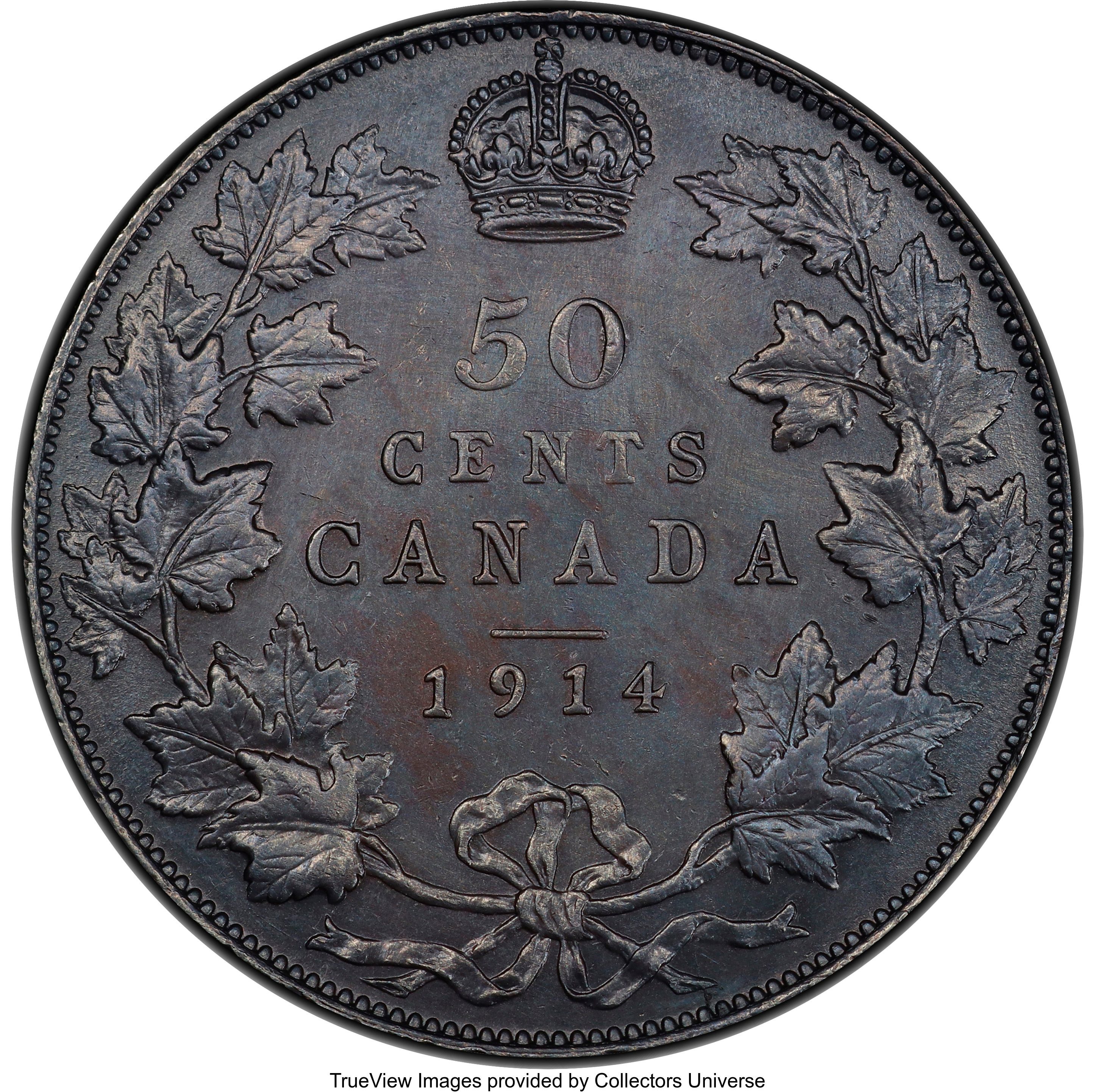 image for: George V 50 Cents 1914 AU Details (Repaired) PCGS