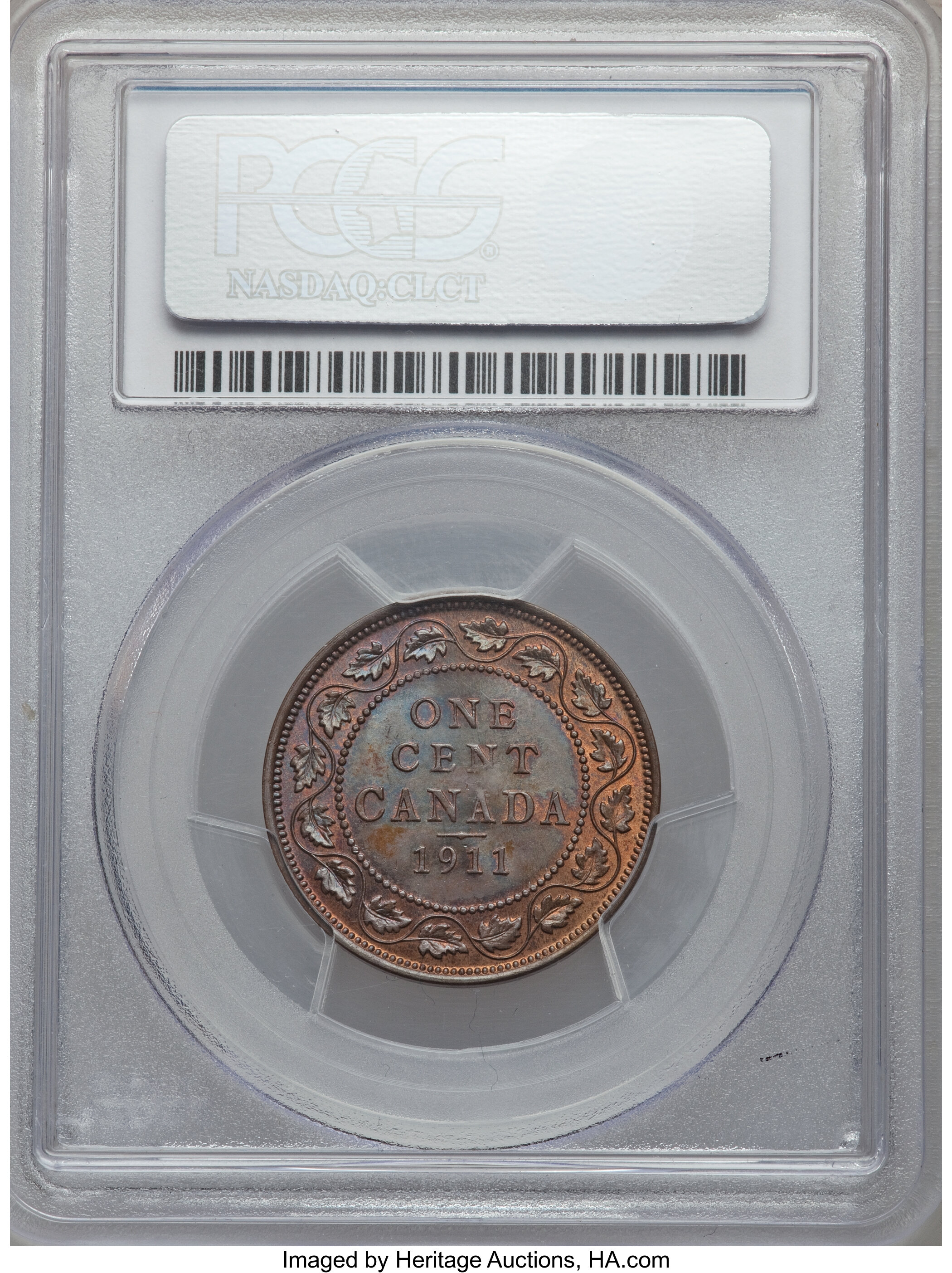 image for: George V Cent 1911 MS67 Brown PCGS
