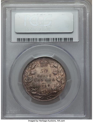 image for: George V 50 Cents 1919 MS63 PCGS