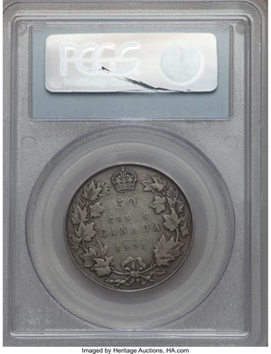 image for: George V 50 Cents 1921 VG8 PCGS