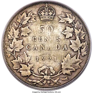 image for: George V 50 Cents 1921 VG8 PCGS