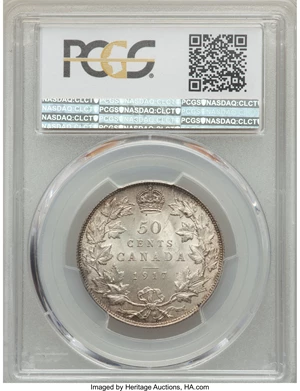 image for: George V 50 Cents 1917 MS64+ PCGS