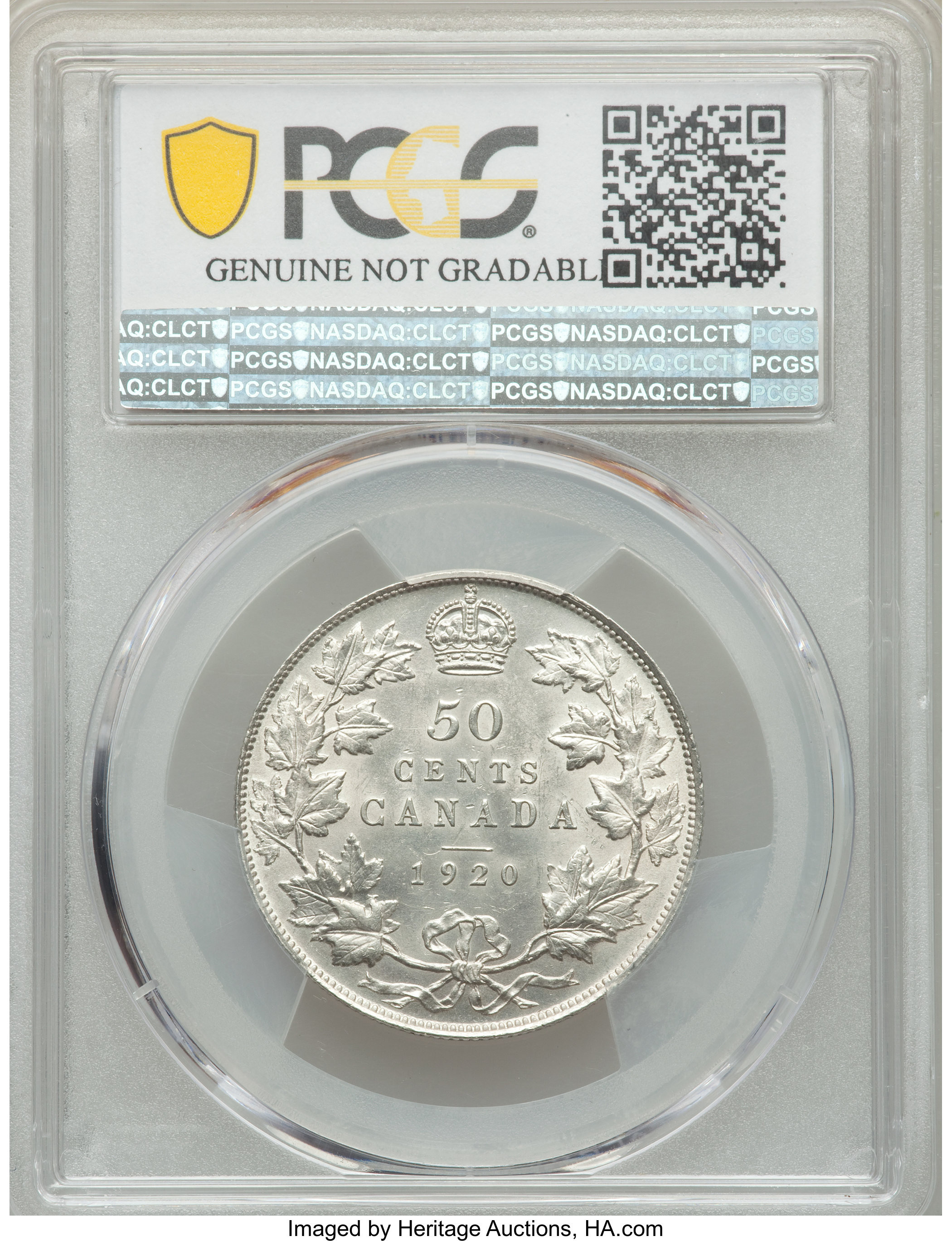 image for: George V 50 Cents 1920 UNC Details (Surfaces Smoothed) PCGS