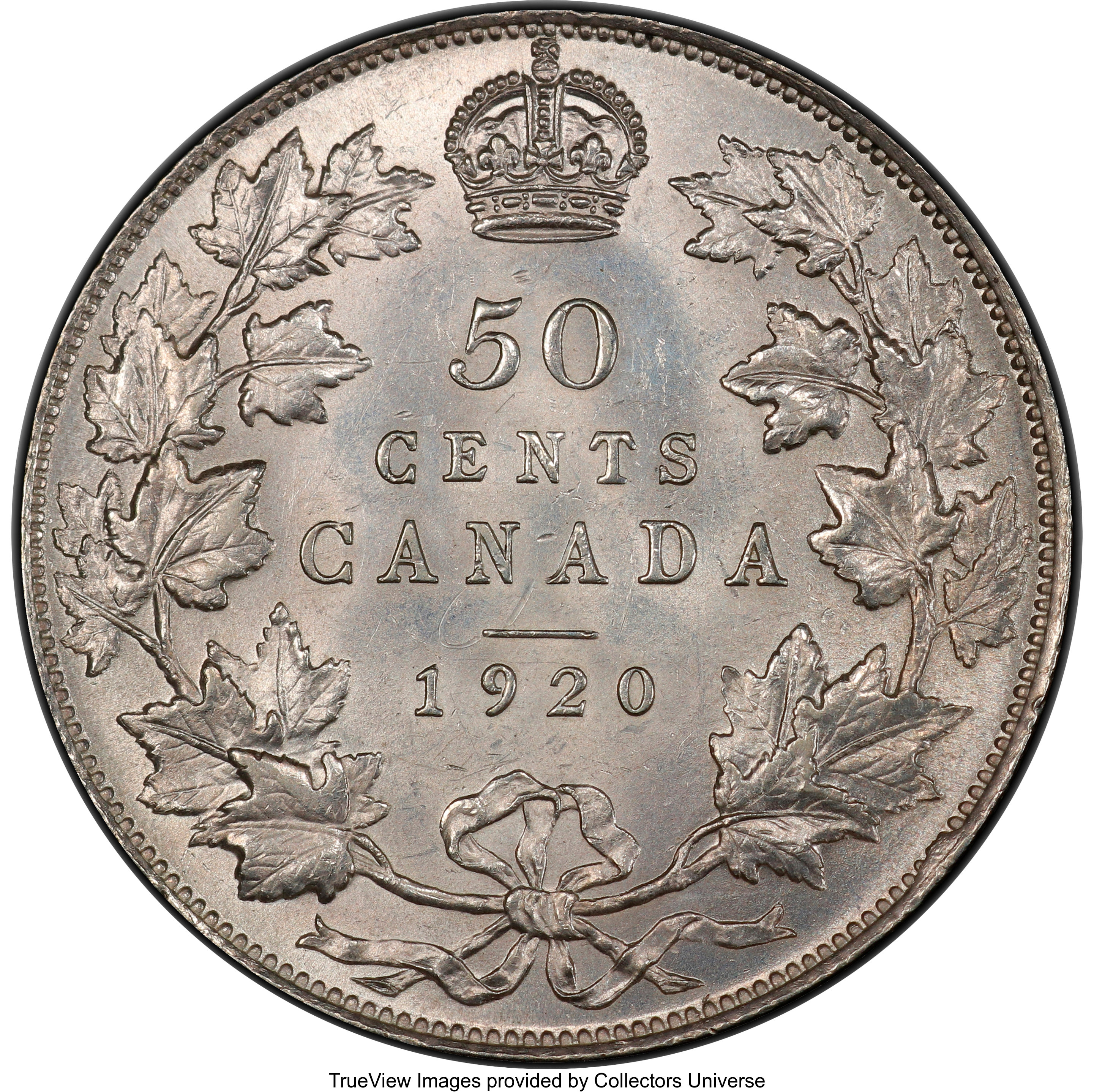 image for: George V 50 Cents 1920 UNC Details (Surfaces Smoothed) PCGS