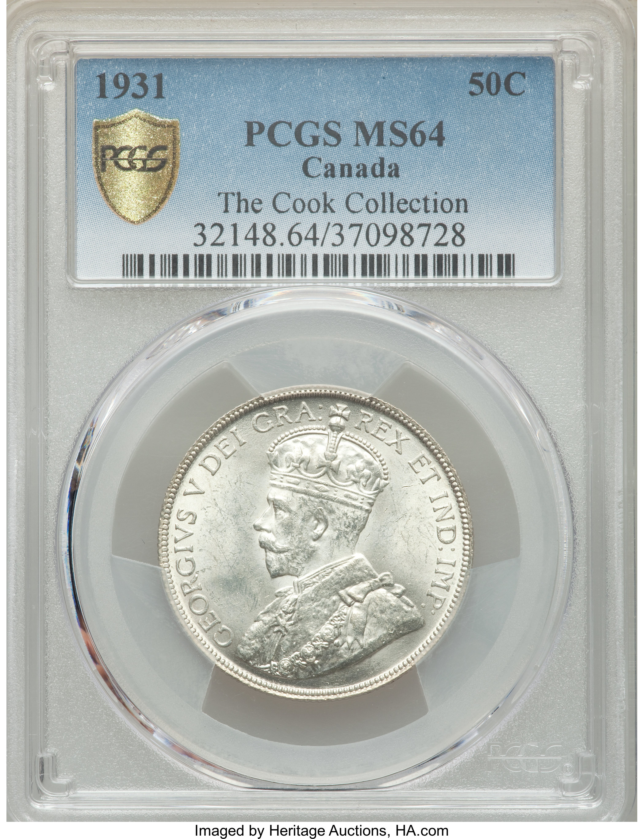 image for: George V 50 Cents 1931 MS64 PCGS