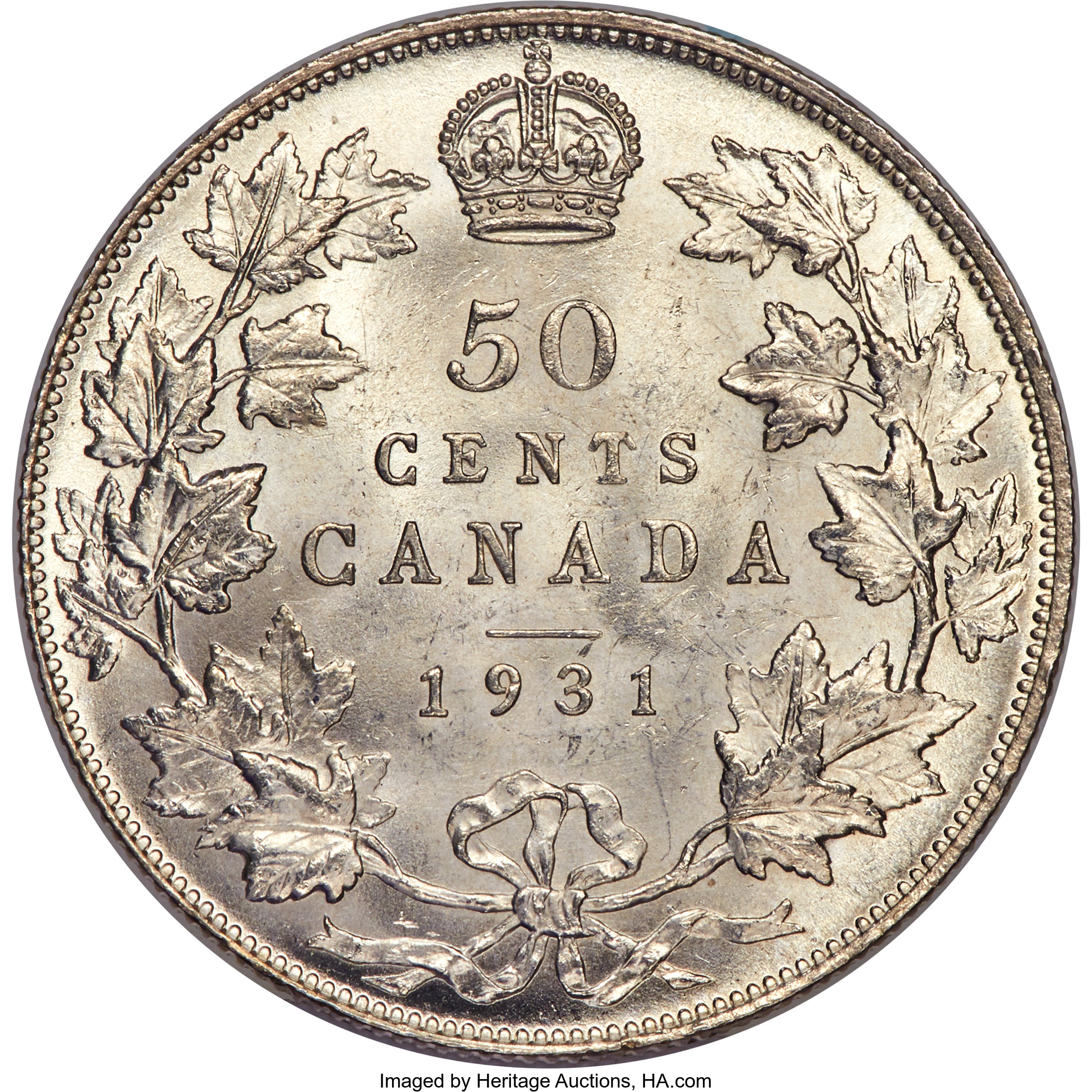 image for: George V 50 Cents 1931 MS64 PCGS