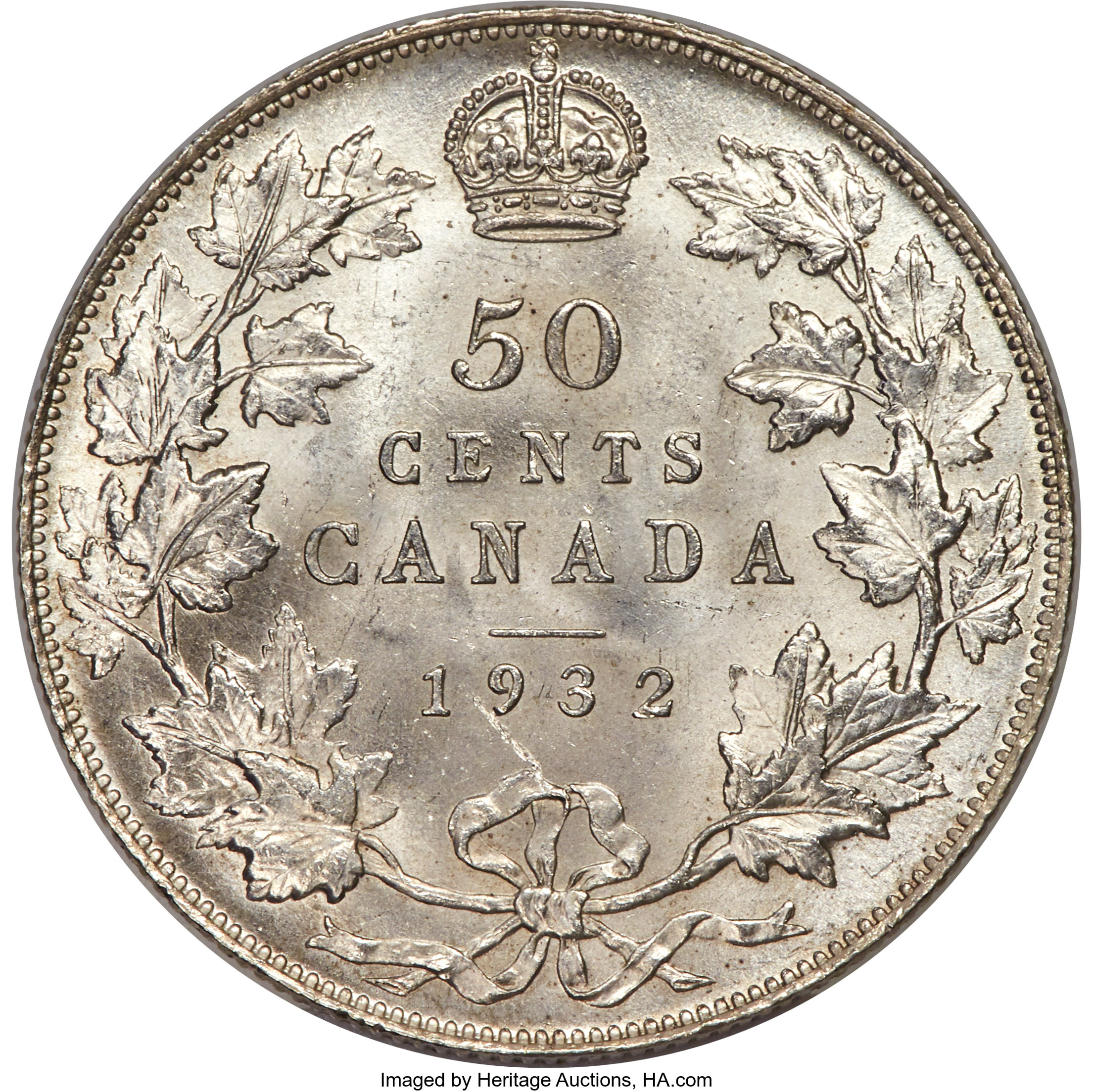 image for: George V 50 Cents 1932 MS65 PCGS