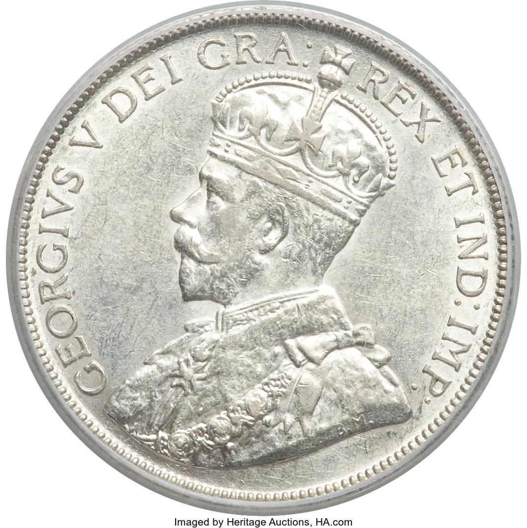 image for: George V 50 Cents 1931 AU55 PCGS