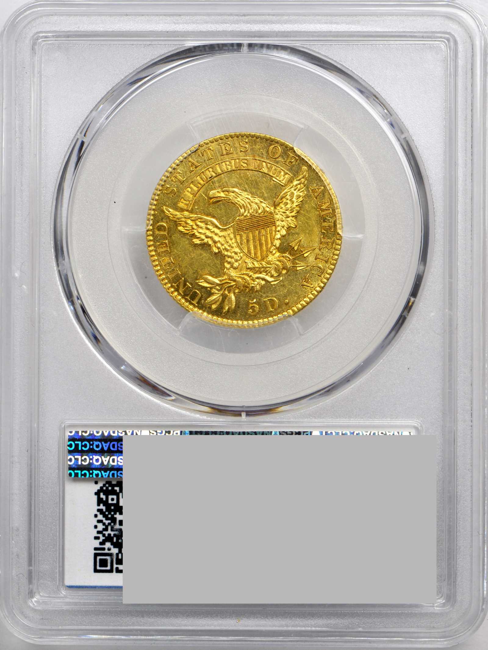 image for: 1820 Capped Head Left Half Eagle. BD-8. Rarity-7+. Curved-Base 2, Small Letters. MS-62 (PCGS).