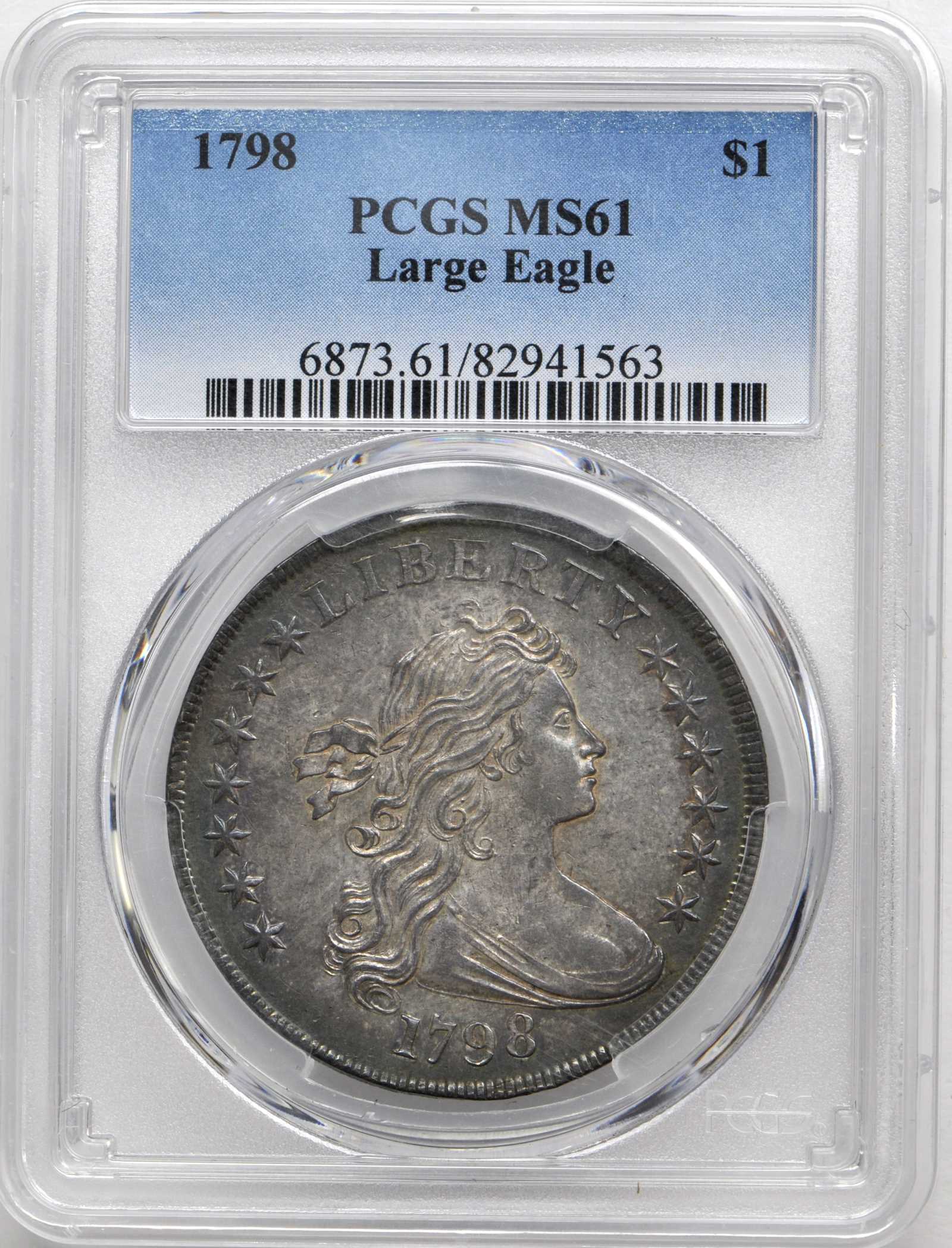 1798 $1  Large Eagle, Pointed 9 MS60 thumbnail 4