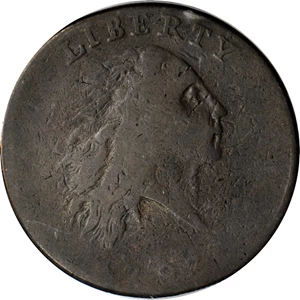 image for: 1793 Flowing Hair Cent. Chain Reverse. S-1. Rarity-4. AMERI. Fine-12 (PCGS).