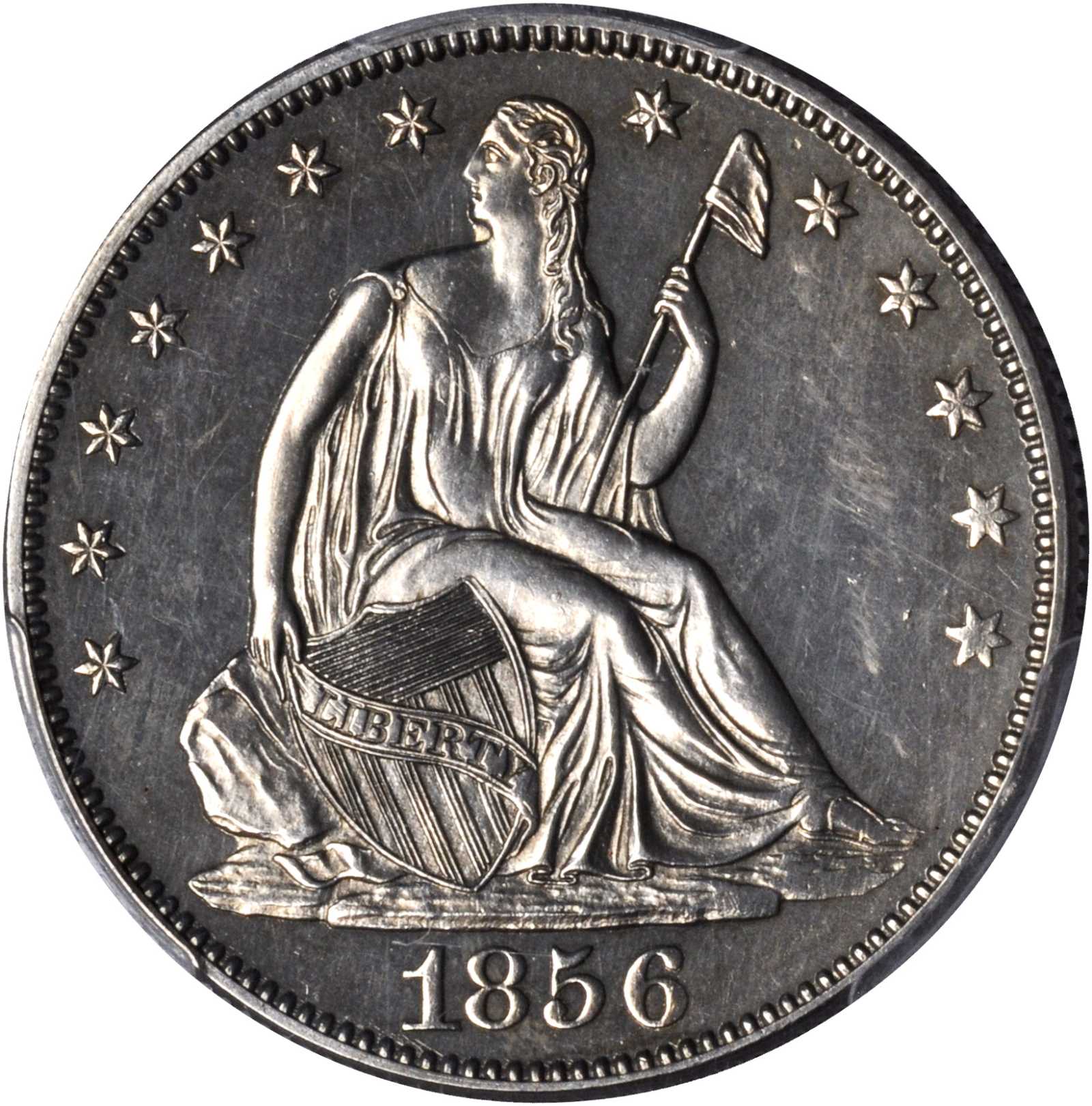 image for: 1856 Liberty Seated Half Dollar. Proof-63 (PCGS).