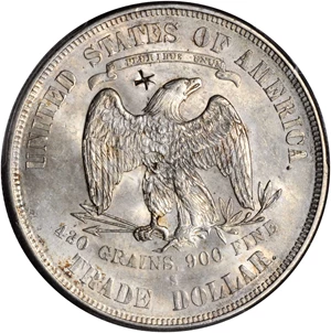 image for: 1874-S Trade Dollar--Chopmark--MS-62 (PCGS).