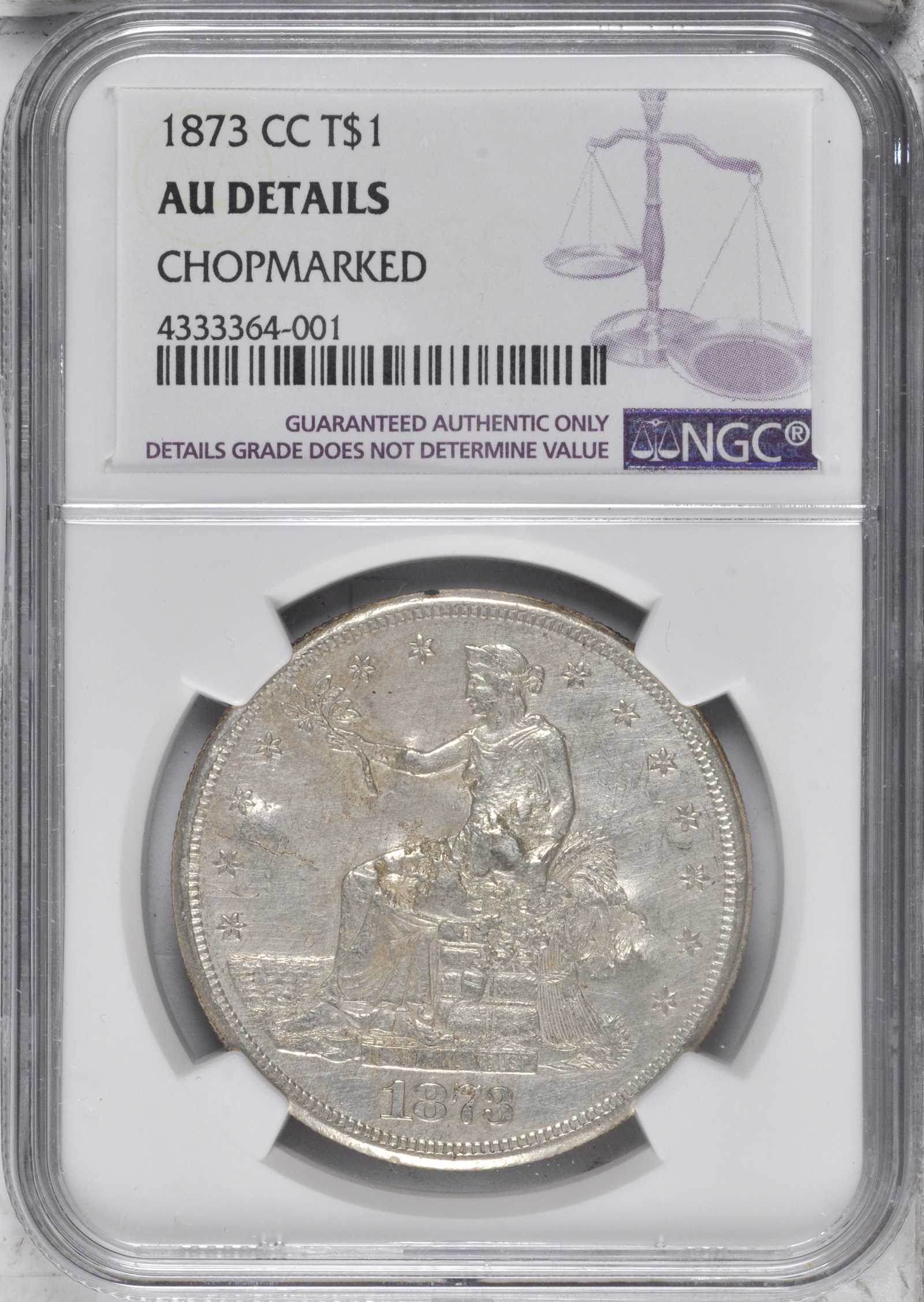 1873-CC Trade$ Chopmarked VF20 thumbnail 8