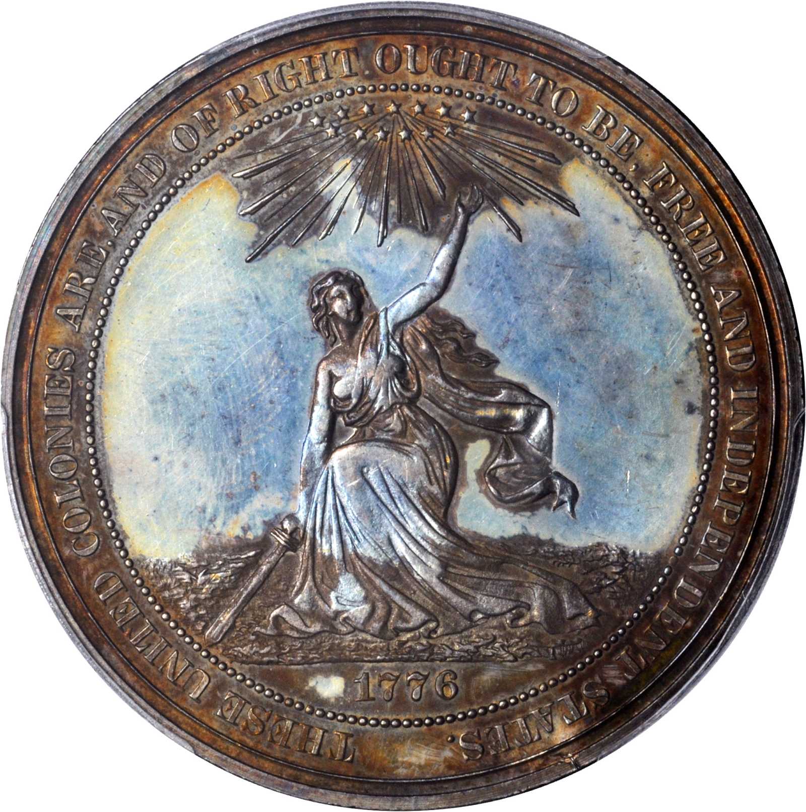 1876 U.S. Centennial Exposition. Official Medal. Silver. 38 mm. HK-20, Julian CM-10. Rarity-4. MS-62 (PCGS).
