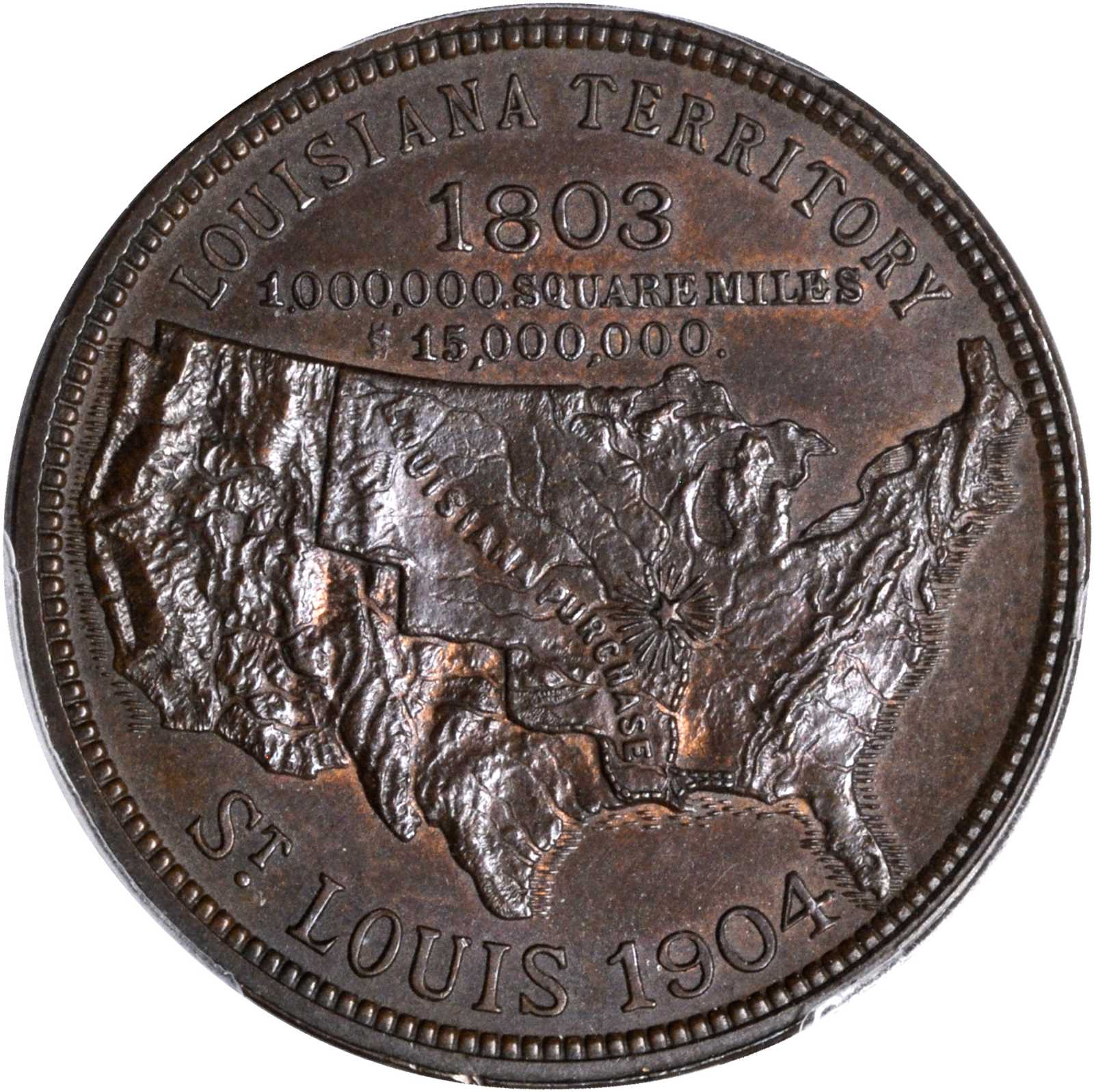 image for: 1904 Louisiana Purchase Exposition. Official Souvenir Medal. Bronze. 33 mm. HK-303. Rarity-3. MS-64 BN (PCGS).