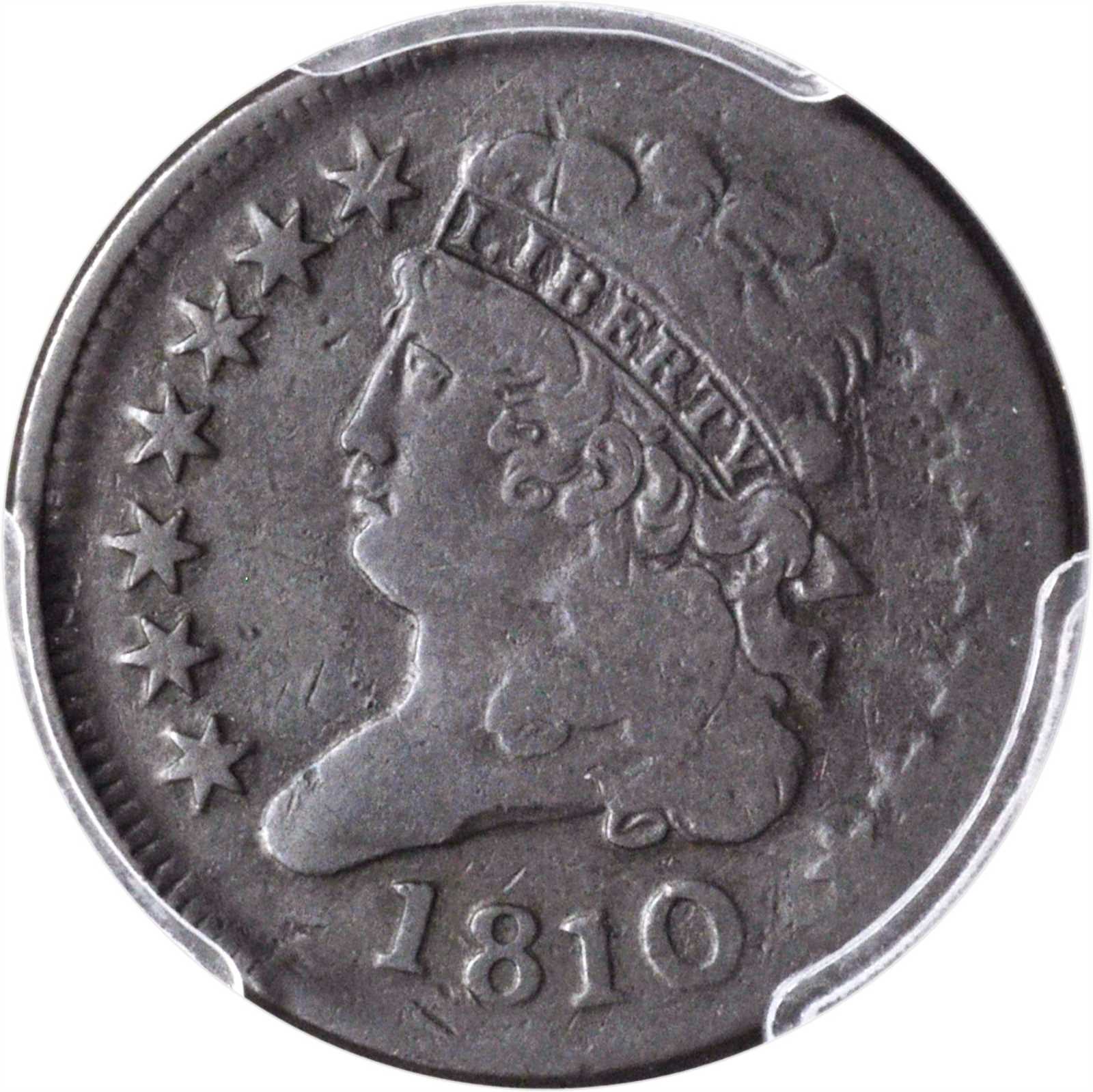 1810 Classic Head Half Cent. C-1, the only known dies. Rarity-2. VG-10 (PCGS).