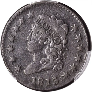 image for: 1813 Classic Head Cent. S-293. Rarity-2. Fine Details--Environmental Damage (PCGS).