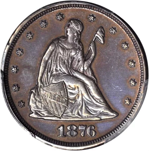 image for: 1876 Twenty-Cent Piece. Proof. Unc Details--Polished (PCGS).