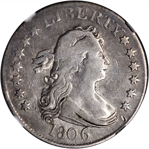 image for: 1806 Draped Bust Quarter. B-3. Rarity-1. Fine Details--Damaged (NGC).