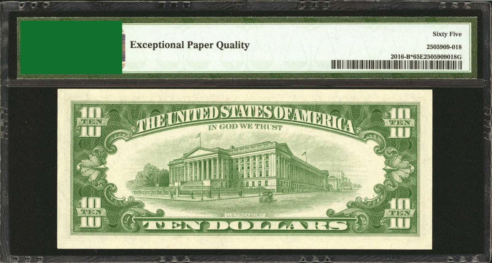 image for: Fr. 2016-B*. 1963 $10  Federal Reserve Note.  New York. PMG Gem Uncirculated 65 EPQ.