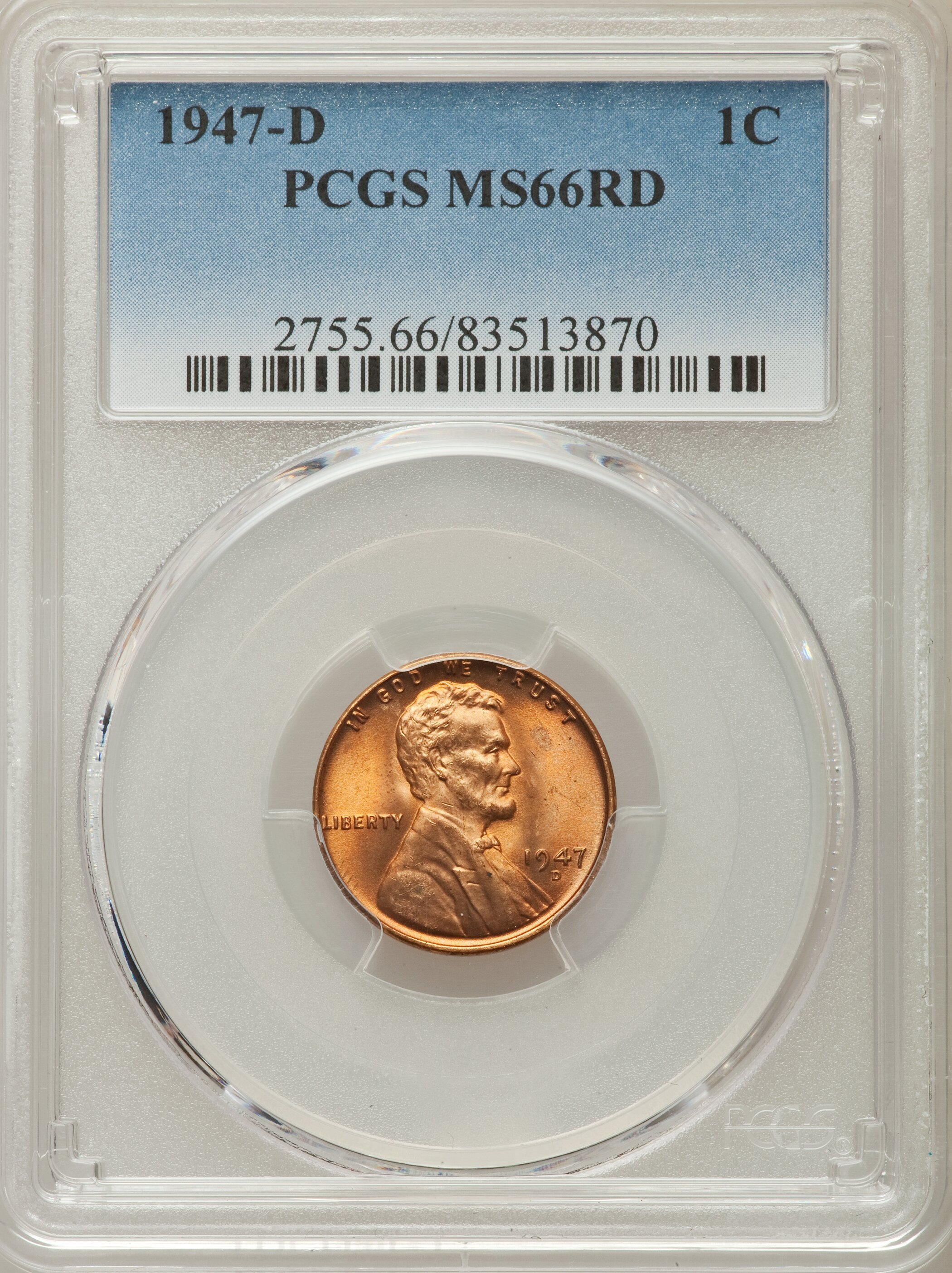 1947-D 1c MS RD MS66 RD CAC thumbnail 16