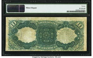 image for: Fr. 98 $10 1875 Legal Tender PMG Very Fine 20....