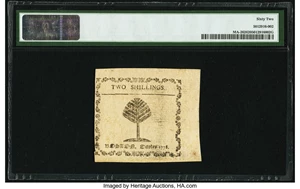 image for: Massachusetts October 16, 1778 2s PMG Uncirculated 62....