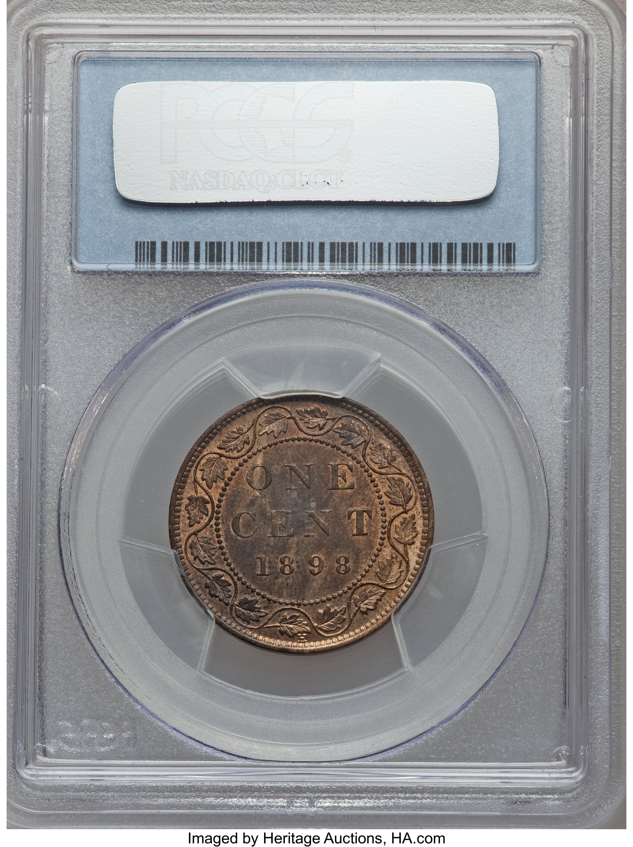 image for: Victoria 1 Cent 1898-H MS63 Red and Brown PCGS