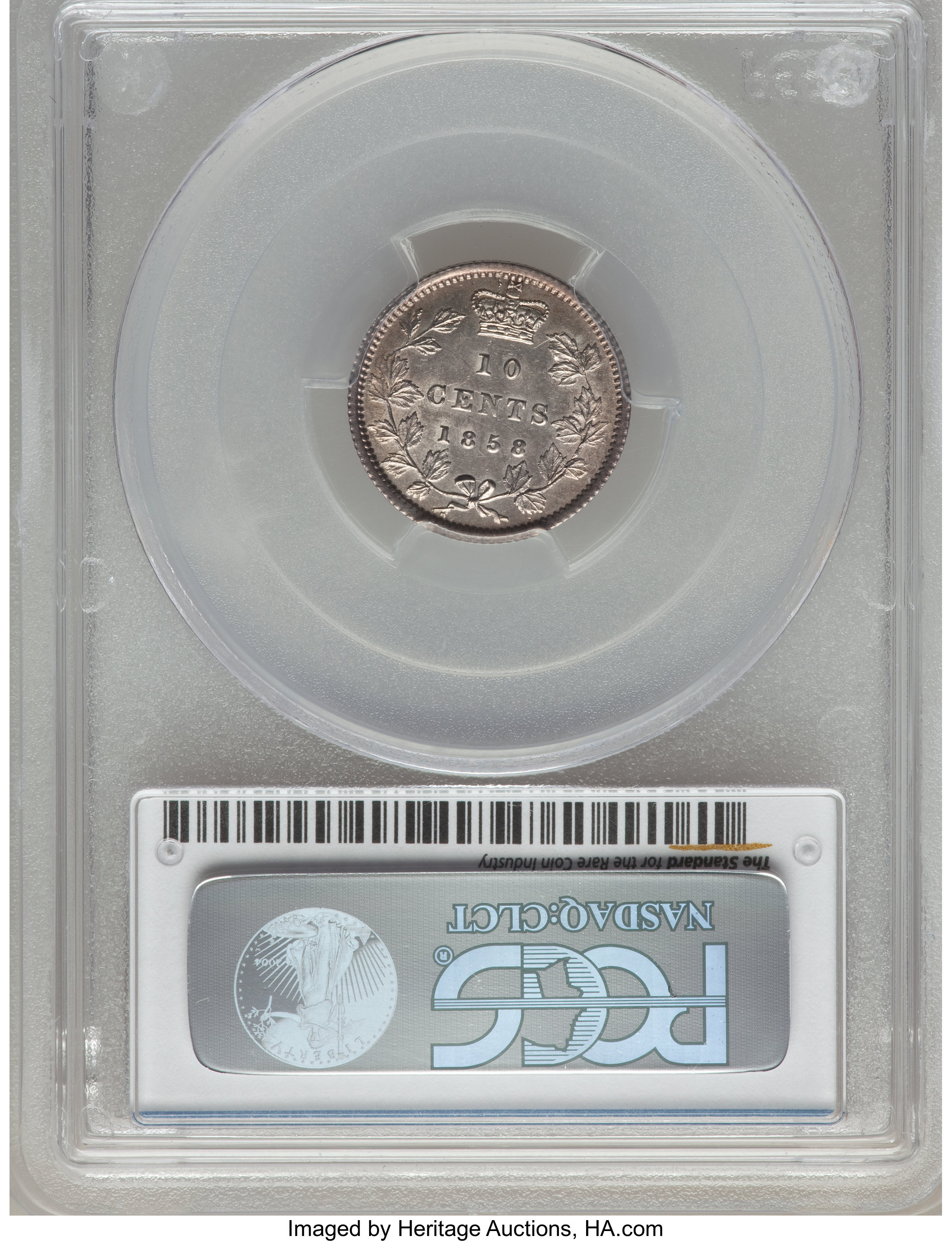 image for: Victoria 10 Cents 1858 AU55 PCGS