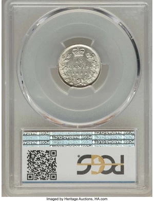 image for: Victoria 10 Cents 1882-H AU55 PCGS