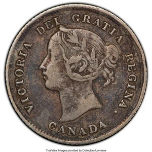 image for: Victoria "Small Date" 5 Cents 1875-H VF30 PCGS
