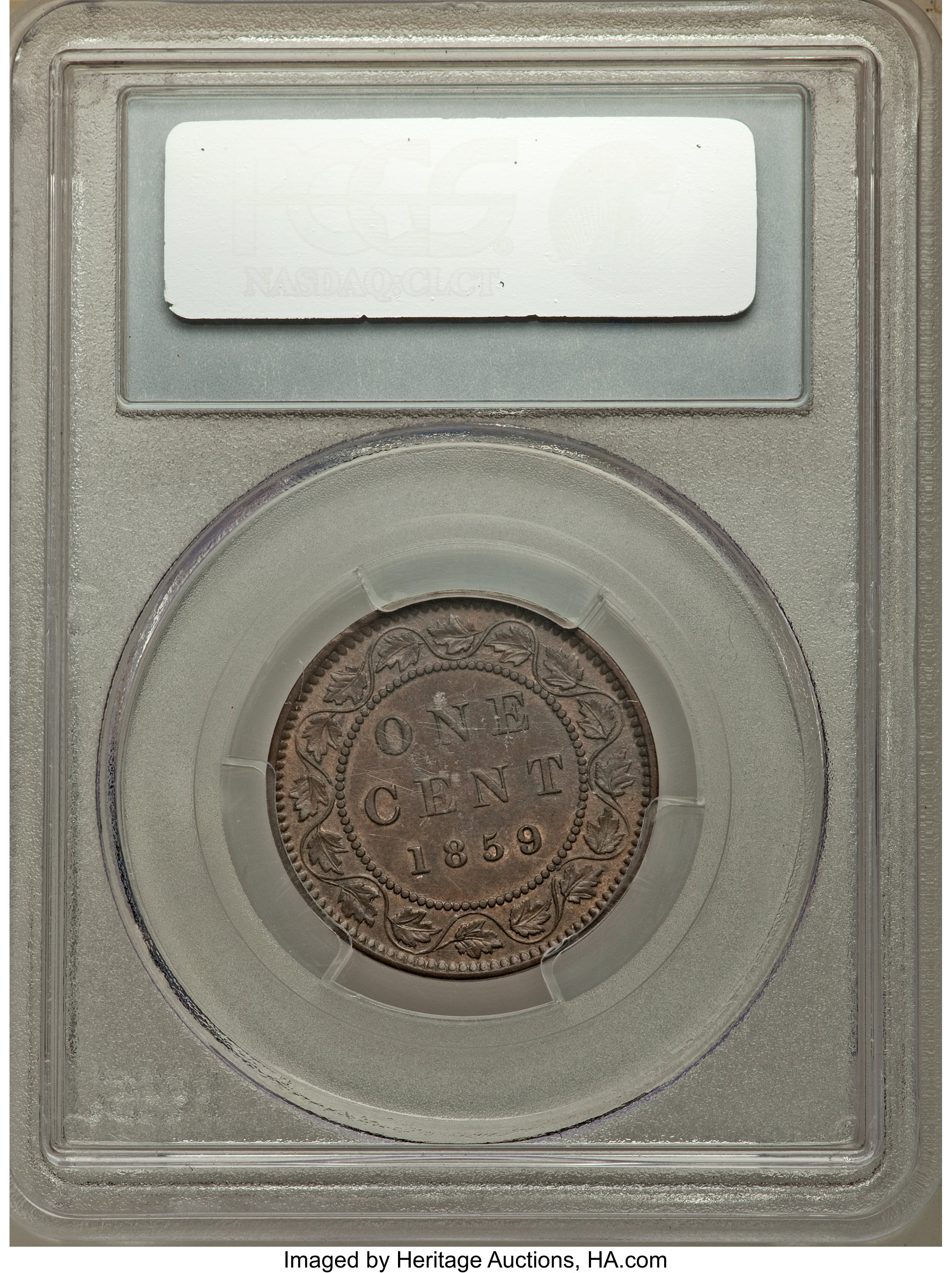 image for: Victoria "Wide 9" Cent 1859/8 MS63 Brown PCGS
