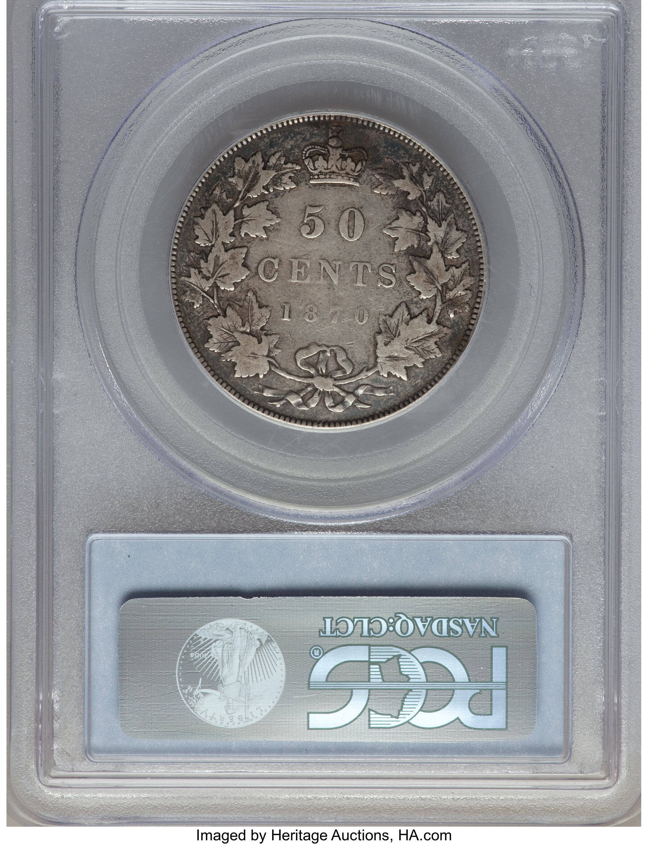 image for: Victoria "No LCW" 50 Cents 1870 F12 PCGS