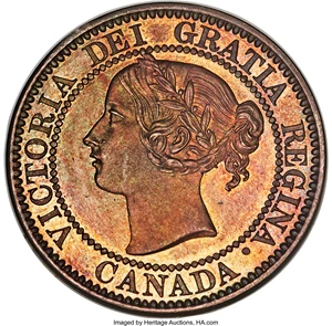 image for: Victoria "Wide 9" Cent 1859 UNC Details (Spot Removed) PCGS