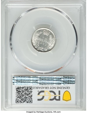 image for: Victoria 10 Cents 1871 UNC Details (Cleaned) PCGS