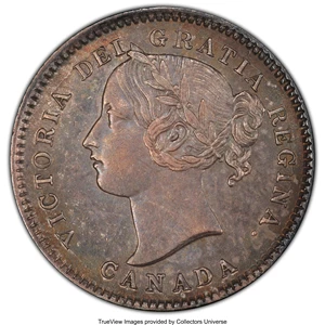 image for: Victoria 10 Cents 1880-H AU58 PCGS