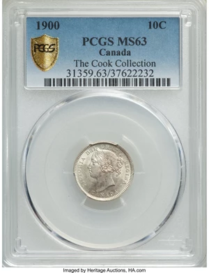 image for: Victoria 10 Cents 1900 MS63 PCGS