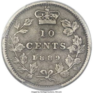 image for: Victoria 10 Cents 1889 VF35 PCGS