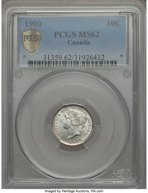 image for: Victoria 10 Cents 1900 MS62 PCGS
