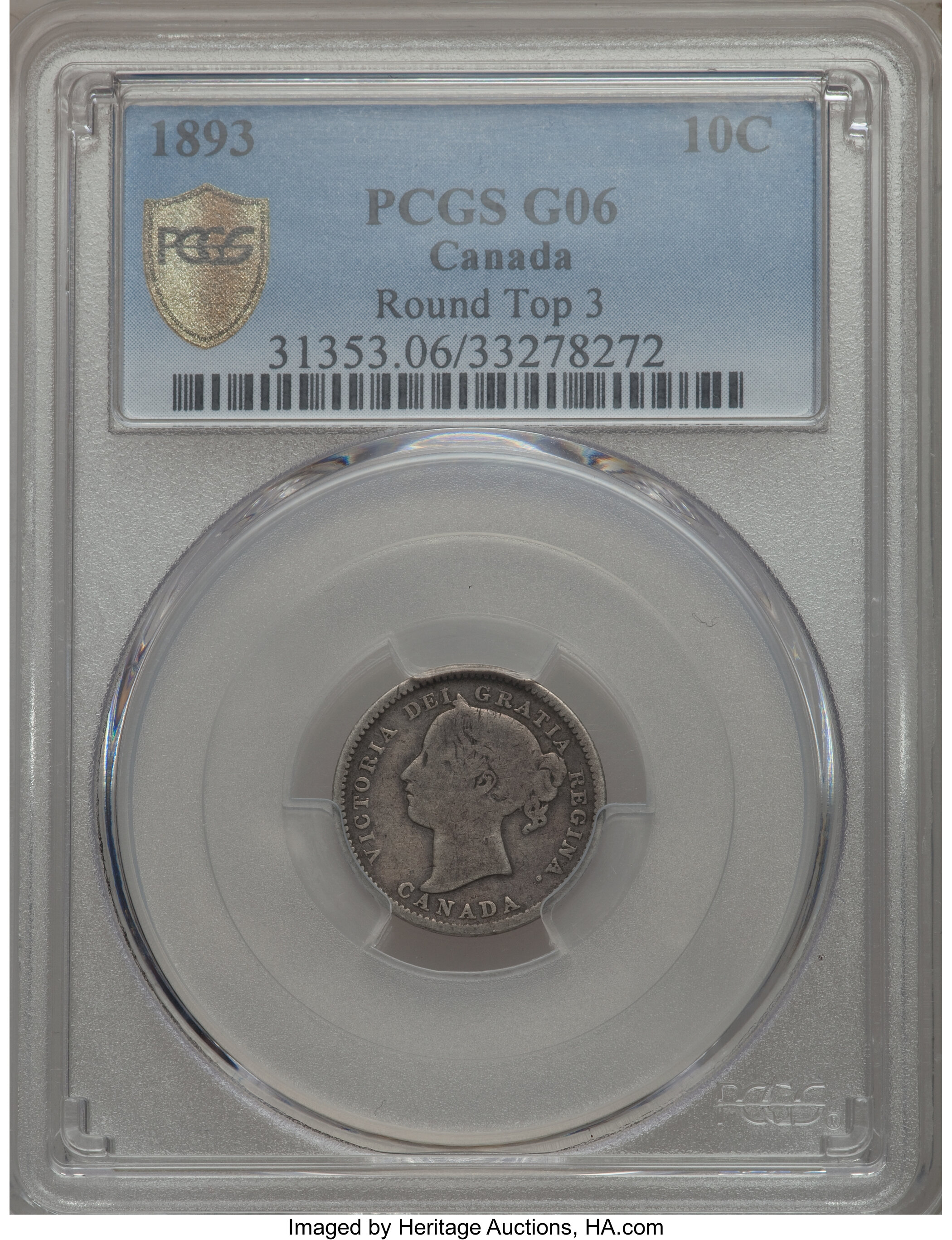 image for: Victoria 10 Cents 1893 G06 PCGS