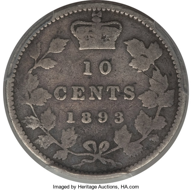 image for: Victoria 10 Cents 1893 G06 PCGS
