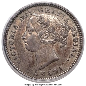 image for: Victoria "Small 6" 10 Cents 1886 AU50 PCGS