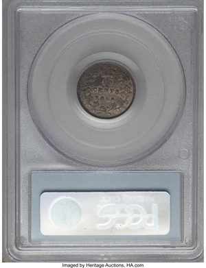 image for: Victoria "Small 6" 10 Cents 1886 AU50 PCGS