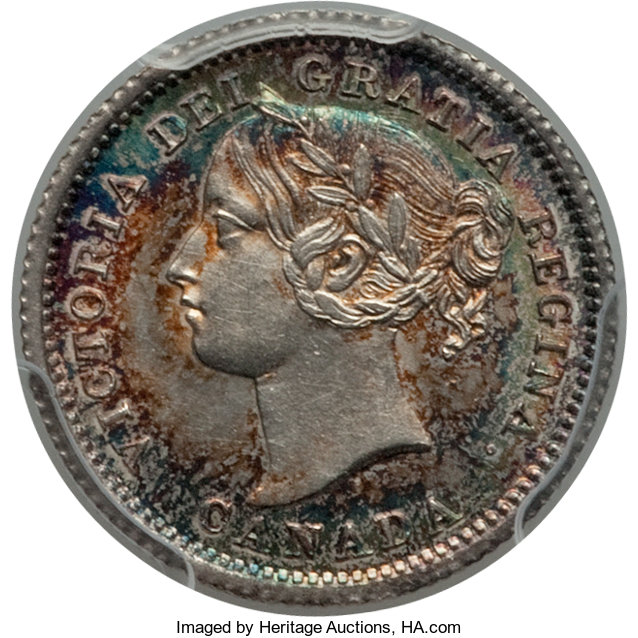 image for: Victoria 10 Cents 1858 MS62 PCGS