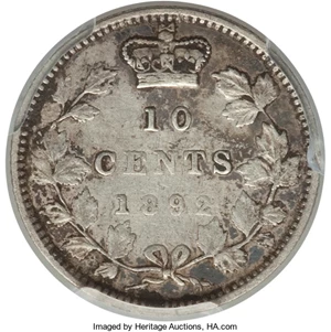 image for: Victoria 10 Cents 1892/1 XF40 PCGS